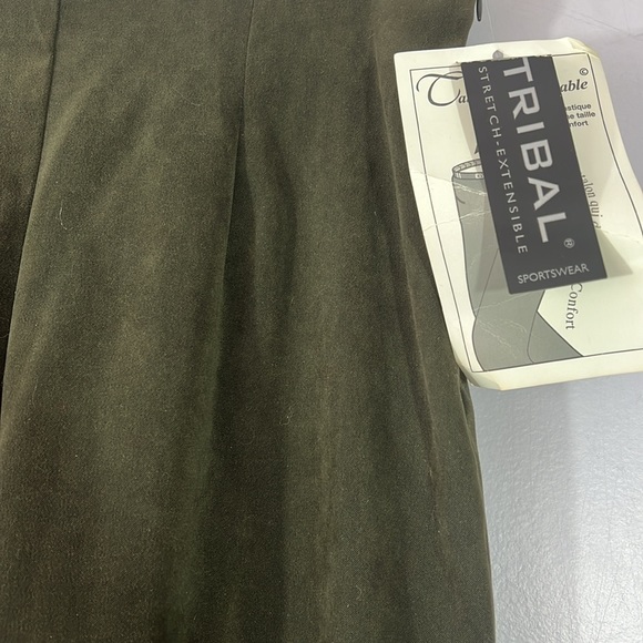 Tribal stretch dark green pants, 4, side zipper - Picture 2 of 5